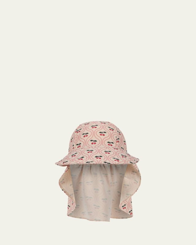 Girl's Merle Cherry Sun Hat, Size Newborn-8